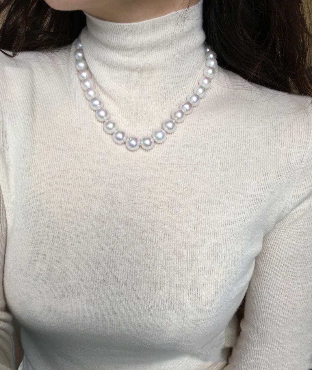 candy cloudy white pearls necklace